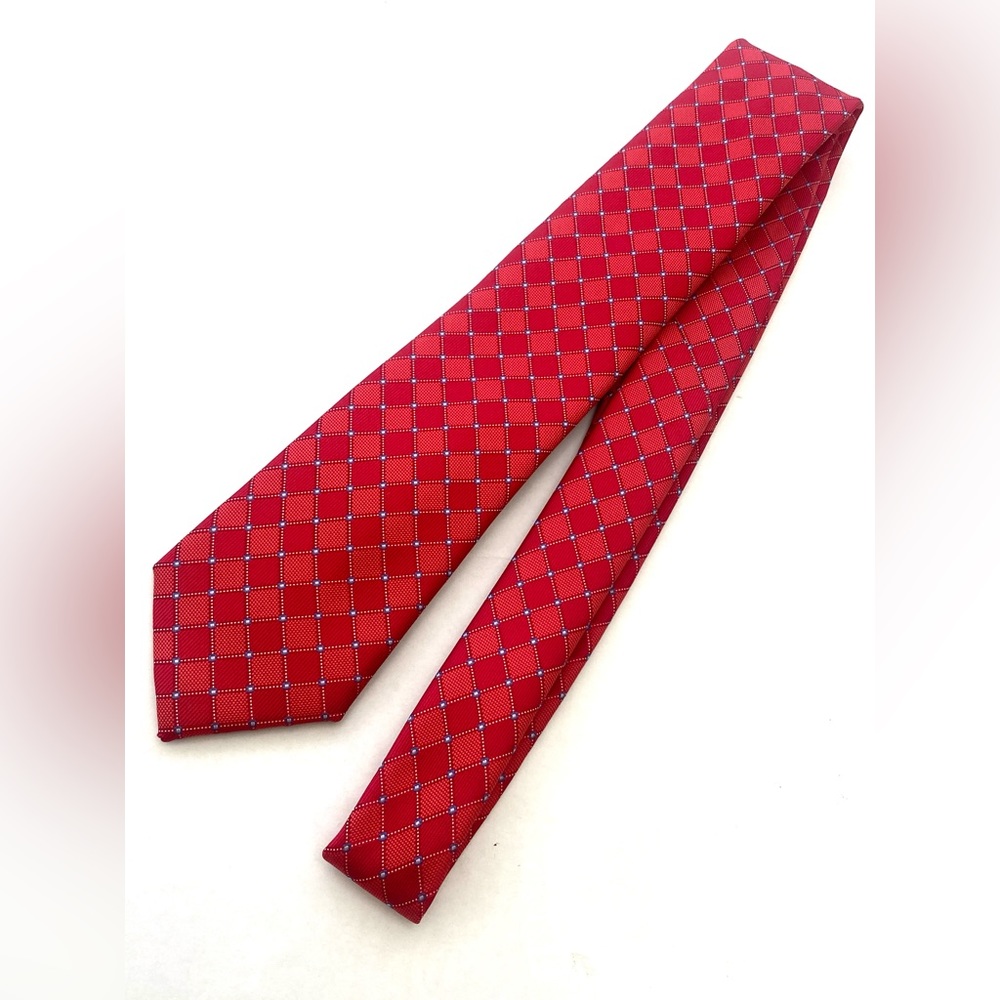 Nautica Red Check/Micro Dot Silk Necktie